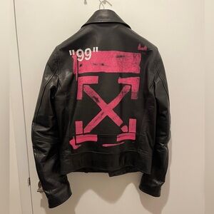 OFF-WHITE Leather Biker Jacket by Virgil Abloh